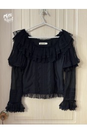 Miss Point Point Garden Short Sleeve Blouse with Extension Sleeves(Reservation/2 Colours/Full Payment Without Shipping)